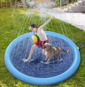 Splash Pad for Large Dogs Non Slip Thicken Sprinkler Pool Pet Summer Outdoor Durable Bath Pool