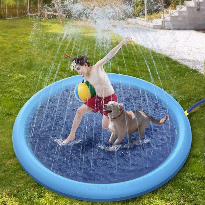 Splash Pad for Large Dogs Non Slip Thicken Sprinkler Pool Pet Summer Outdoor Durable Bath Pool