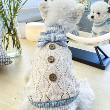 Dog Knitted Sweater Heart Puppy Sweater Warm Soft Pet