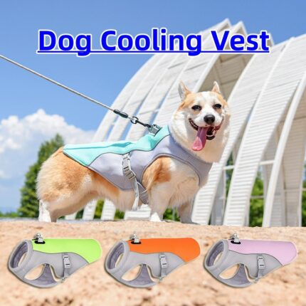 Dog Cooling Vest for Summer Lightweight Jacket Dog Cooling Shirt UV Protection Cooling Harness for Outdoor Activity